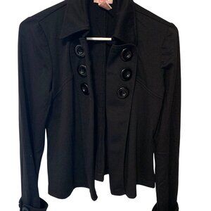 Vintage Y2K Candies Womens Size Large Long Sleeve Blazer Black Open Front Cardig